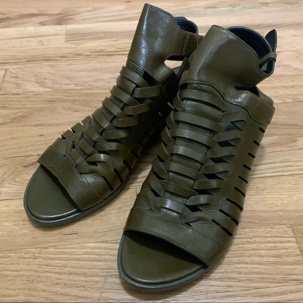 Alexander Wang olive green wedge sandals size 38